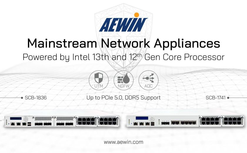 AEWIN Mainstream Network Appliances Powered by Intel 13th and 12th Gen Core Processor- SCB-1836 & SCB-1741