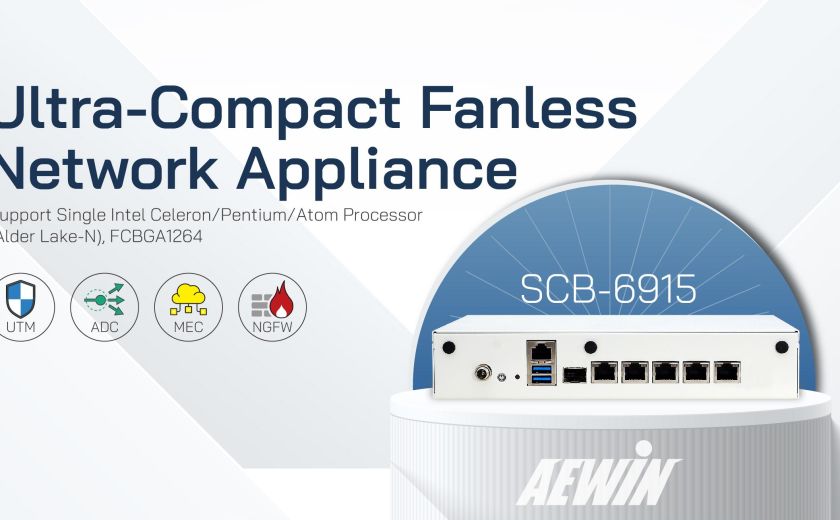 AEWIN Launched Ultra-Compact Fanless Network Appliance, SCB-6915