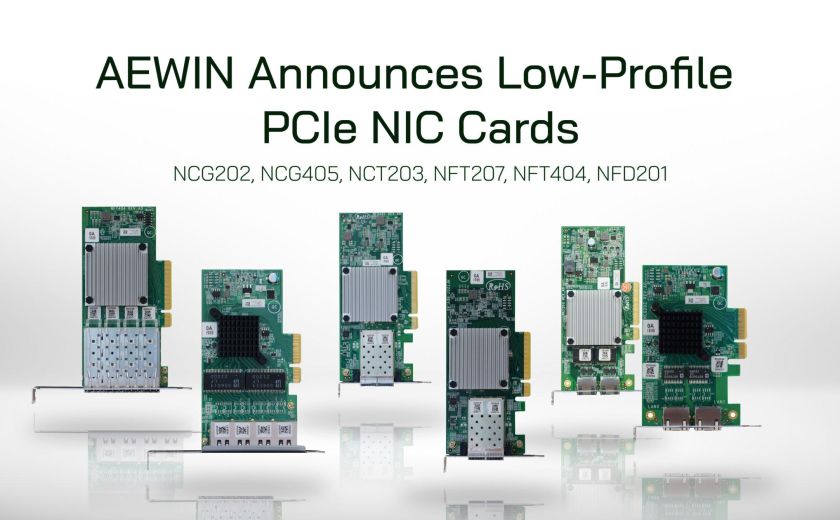 AEWIN Announces Low-Profile PCIe NIC Cards