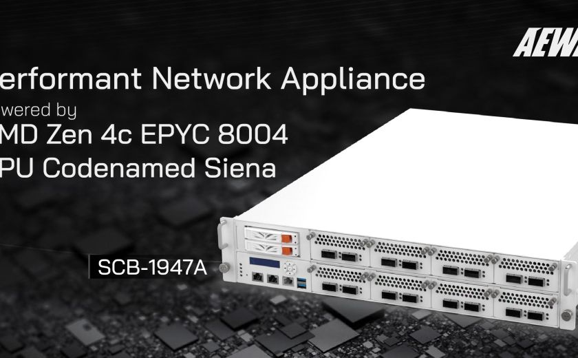 高效能網路設備，SCB-1947A 由 AMD Zen 4c EPYC 8004 處理器（代號：Siena）提供動力